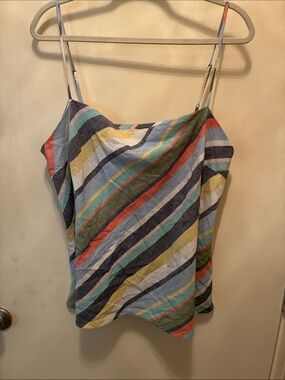 LOFT Multicolor Diagonal Striped Spaghetti Strap Camisole